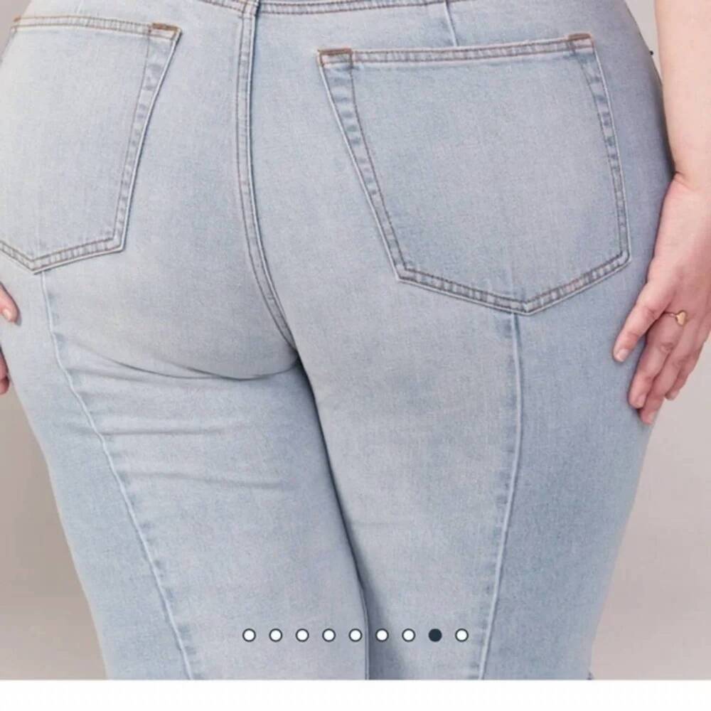 NEW ABERCROMBIE & FITCH ultra high rise ankle straight jeans in blue - Picture 7 of 7